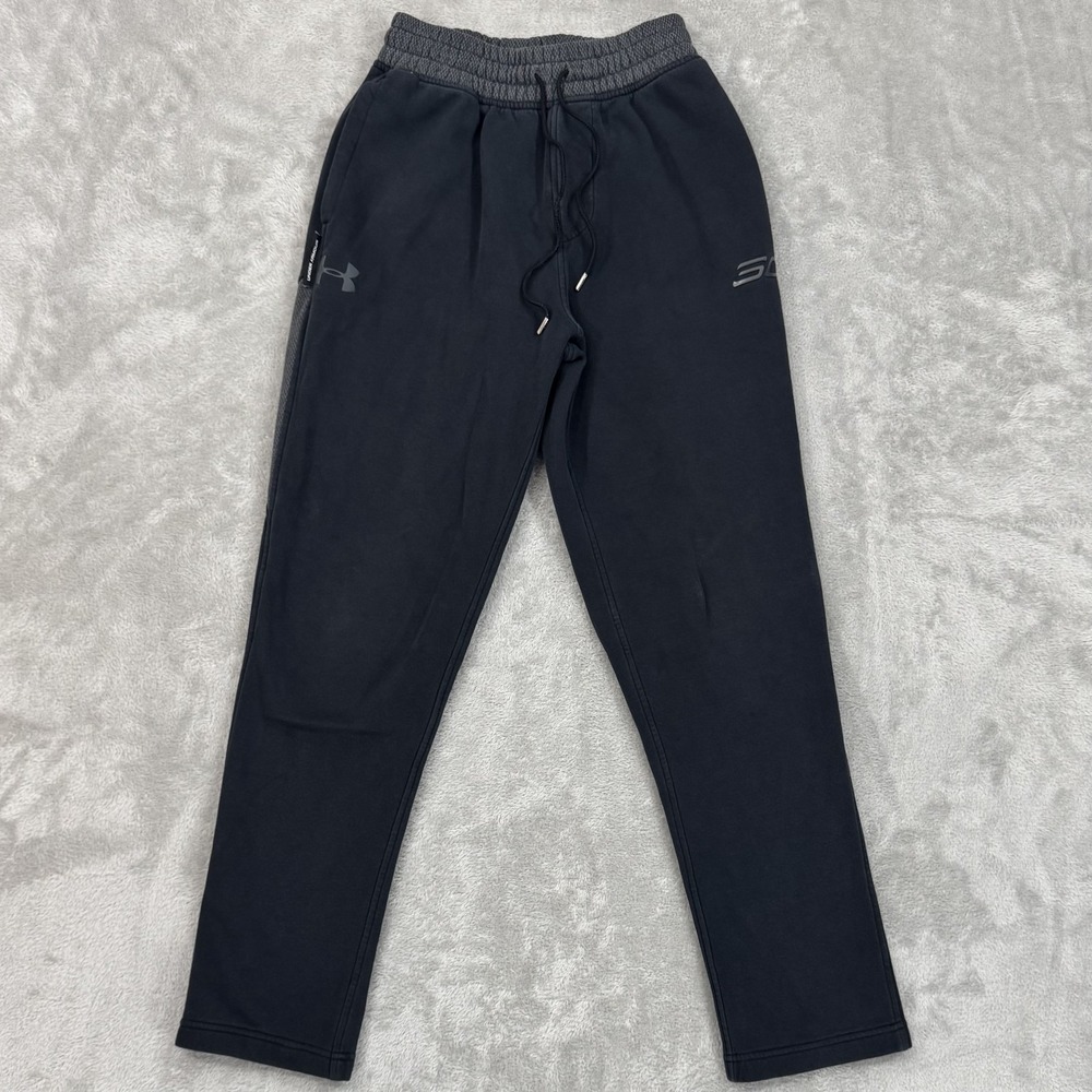 Under Armour Sweatpants Mens Small Black‎ Gray Rival Fleece Loose Jogger Running